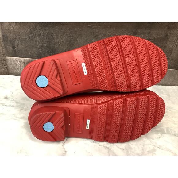 Hunter Women's 6 Military Red Matte Original Chelsea Rain Boots Pull On LM1-58 - Picture 6 of 7